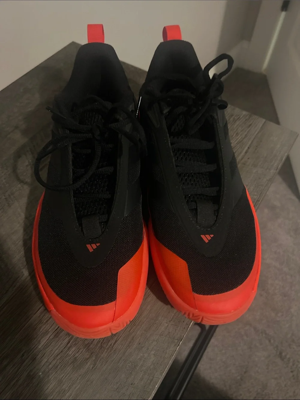adidas Men's Black and Red Basketball/Athletic Shoes